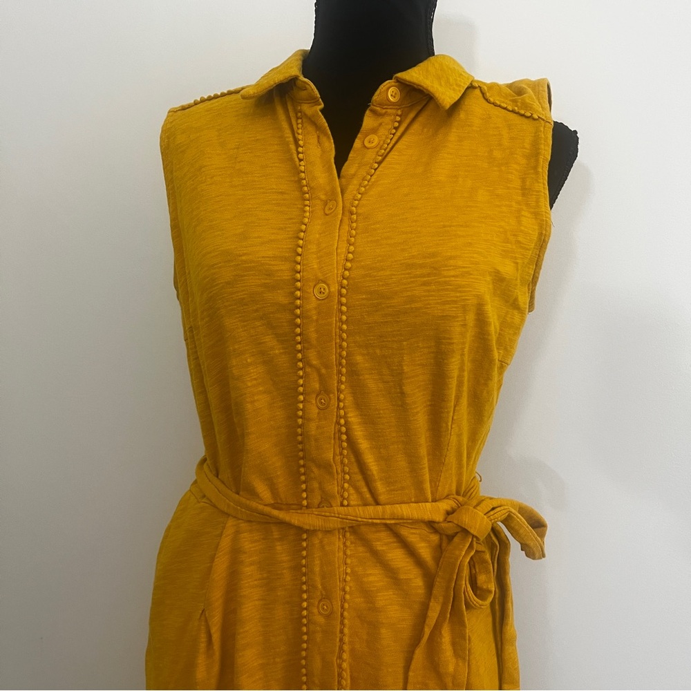 Boden Tori Midi Dress Yellow Collared Sz 10 - Picture 3 of 8